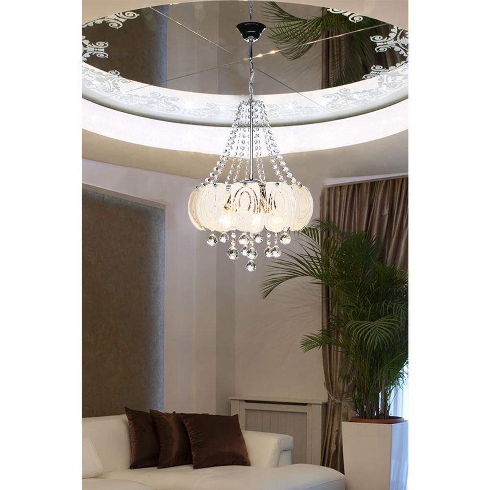 Lampada da soffitto Yon MDL3973 argento vetro decorato e pietre effetto cristallo EFFEZ